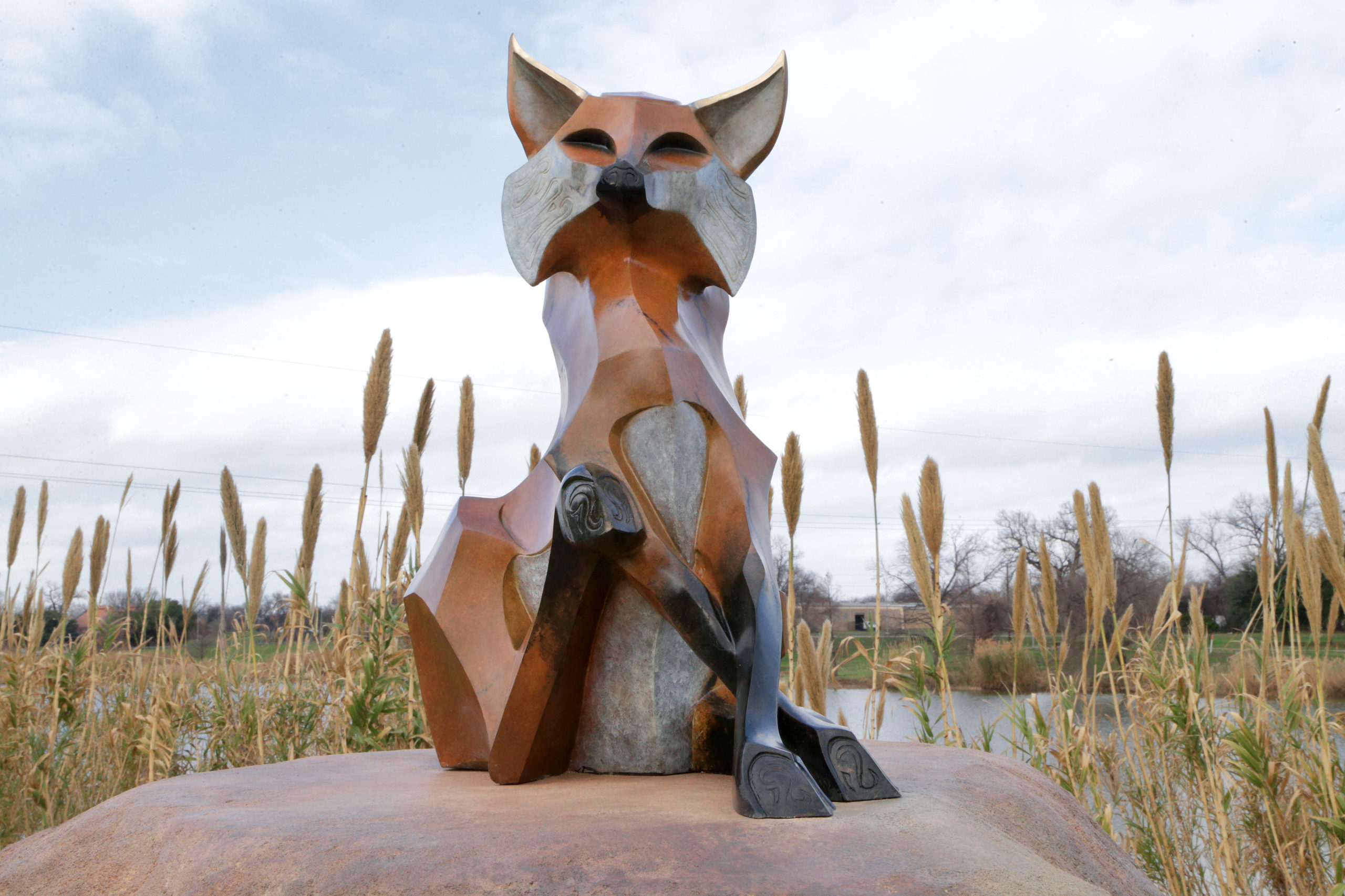 Roxy (Fox) — public sculpture on the Waco Sculpture Zoo trail