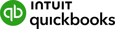QuickBooks logo with green circle and white letters 'qb' alongside the black text 'Intuit QuickBooks'.