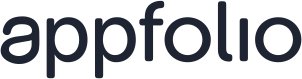 AppFolio company logo in lowercase black font.