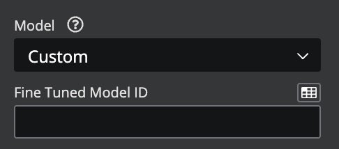 New custom model drop down option