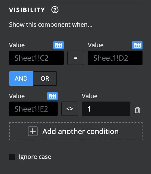 Screenshot of property panel showing compound conditions