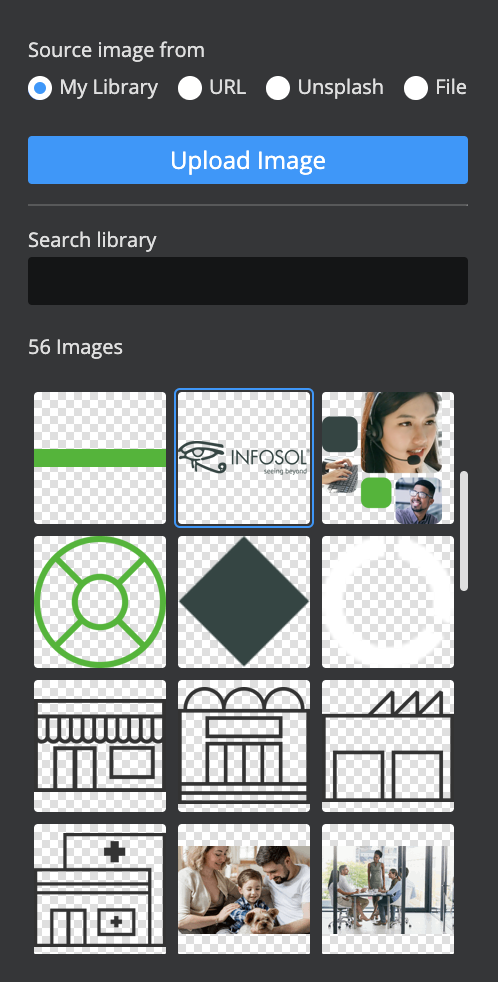 Screenshot of Image Library in Property panel