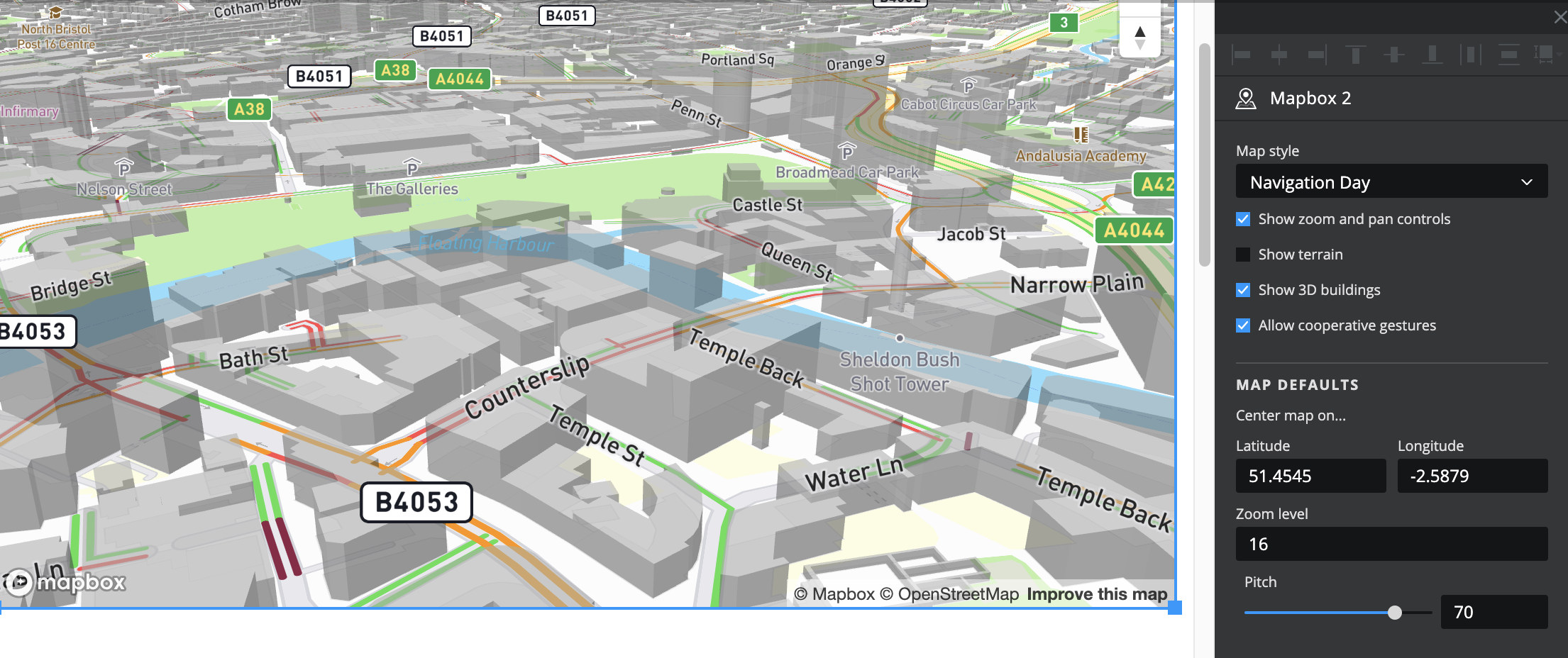 Screenshot of Mapbox component