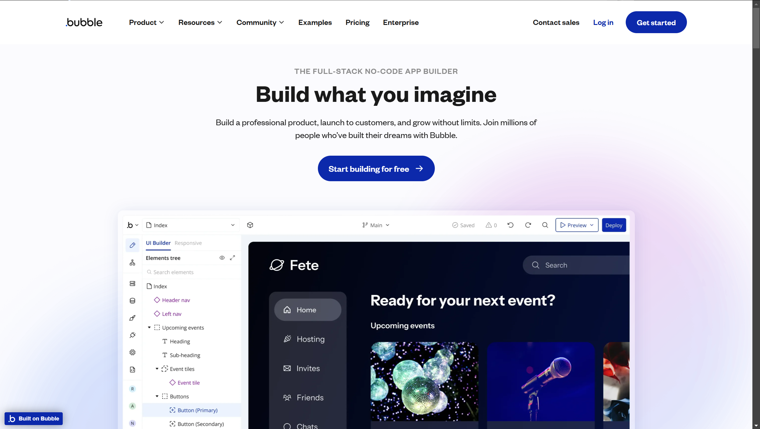 Screenshot of Bubble