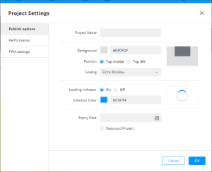 Screenshot of Project Settings