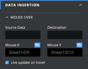 Screenshot of x and y positions for he Hotspot