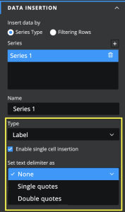 Screenshot of single cell insertion