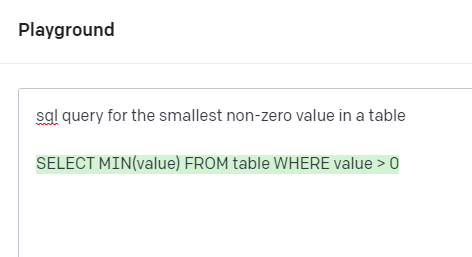 screenshot of Open AI playground