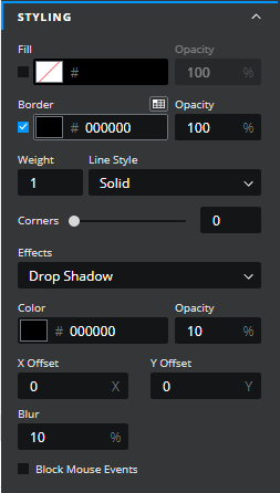 Shape styling options