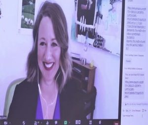 Salesforce recieving their award via zoom