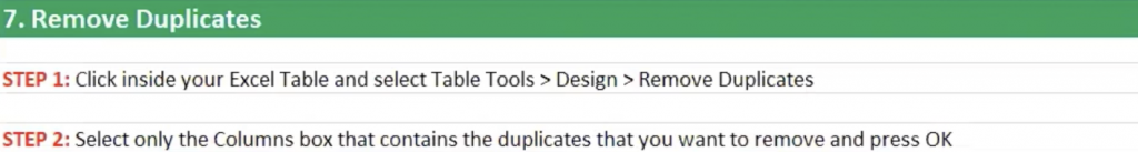 How to remove duplicates in Excel
