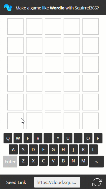 wordle demo made in Squirrel365