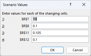 Scenario Manager in Excel