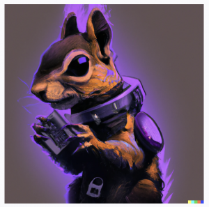 AI generated cyberpunk squirrel