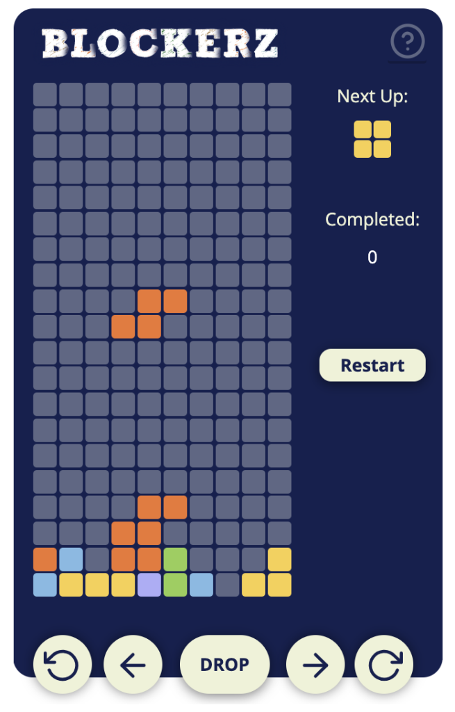Tetris made in Squirrel by Josh