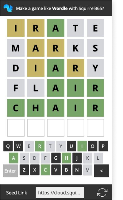 Squirrel version of Wordle