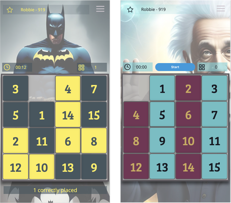 Sliding tile puzzle game