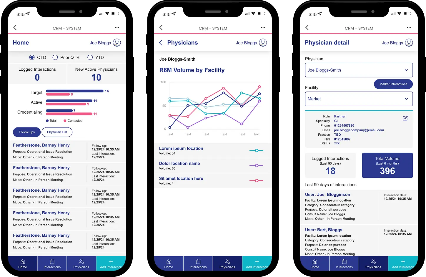 screenshots from app