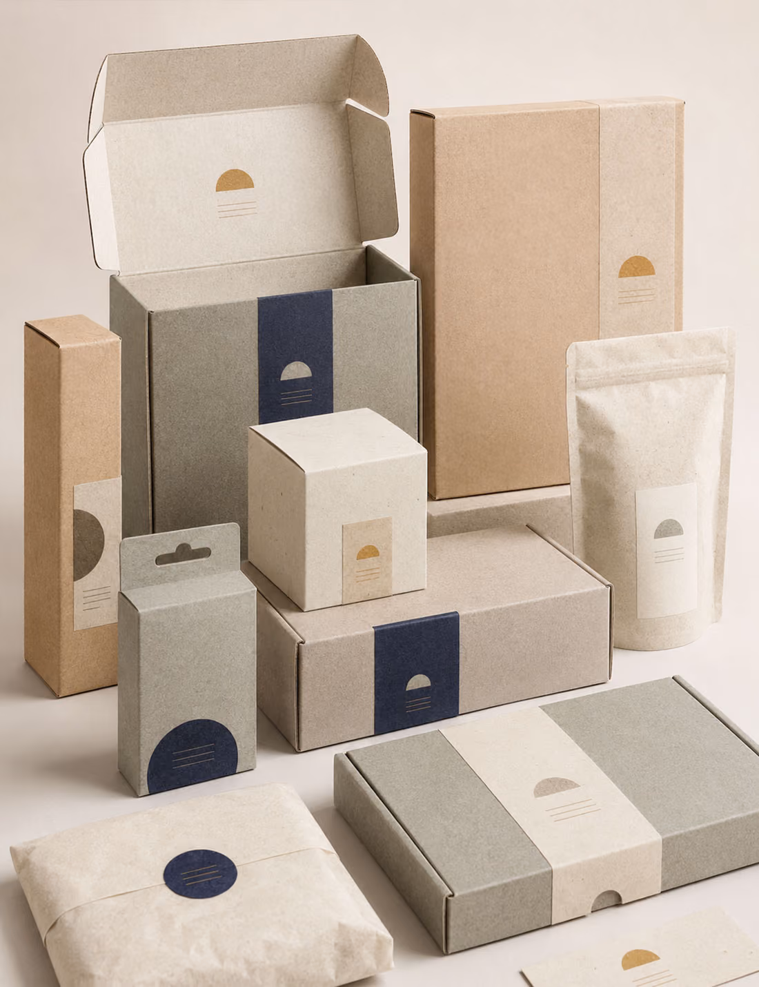 Custom branded packaging boxes and pouches