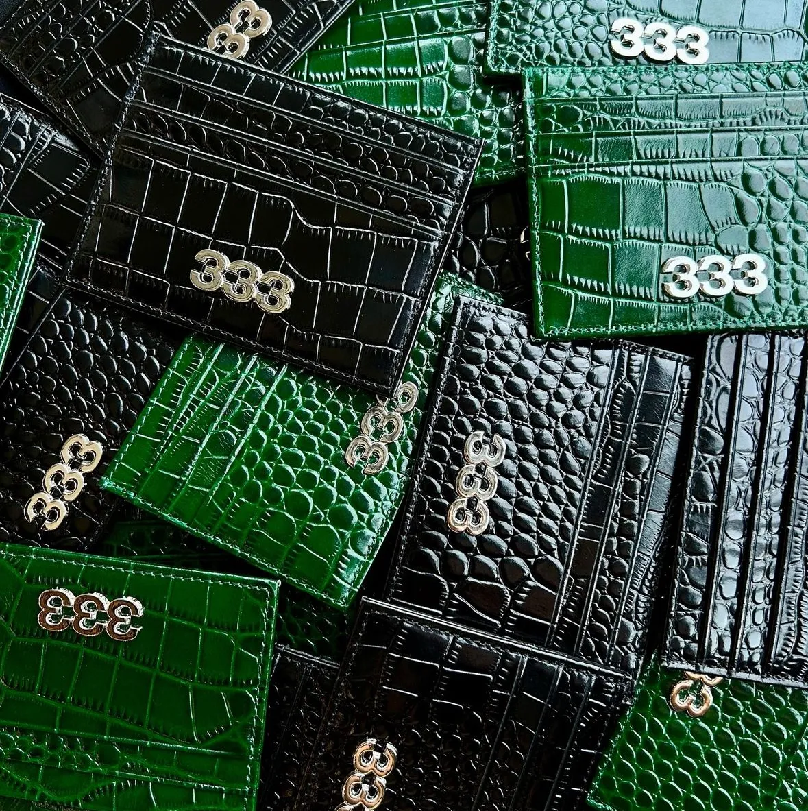 Half Evil crocodile leather cardholders