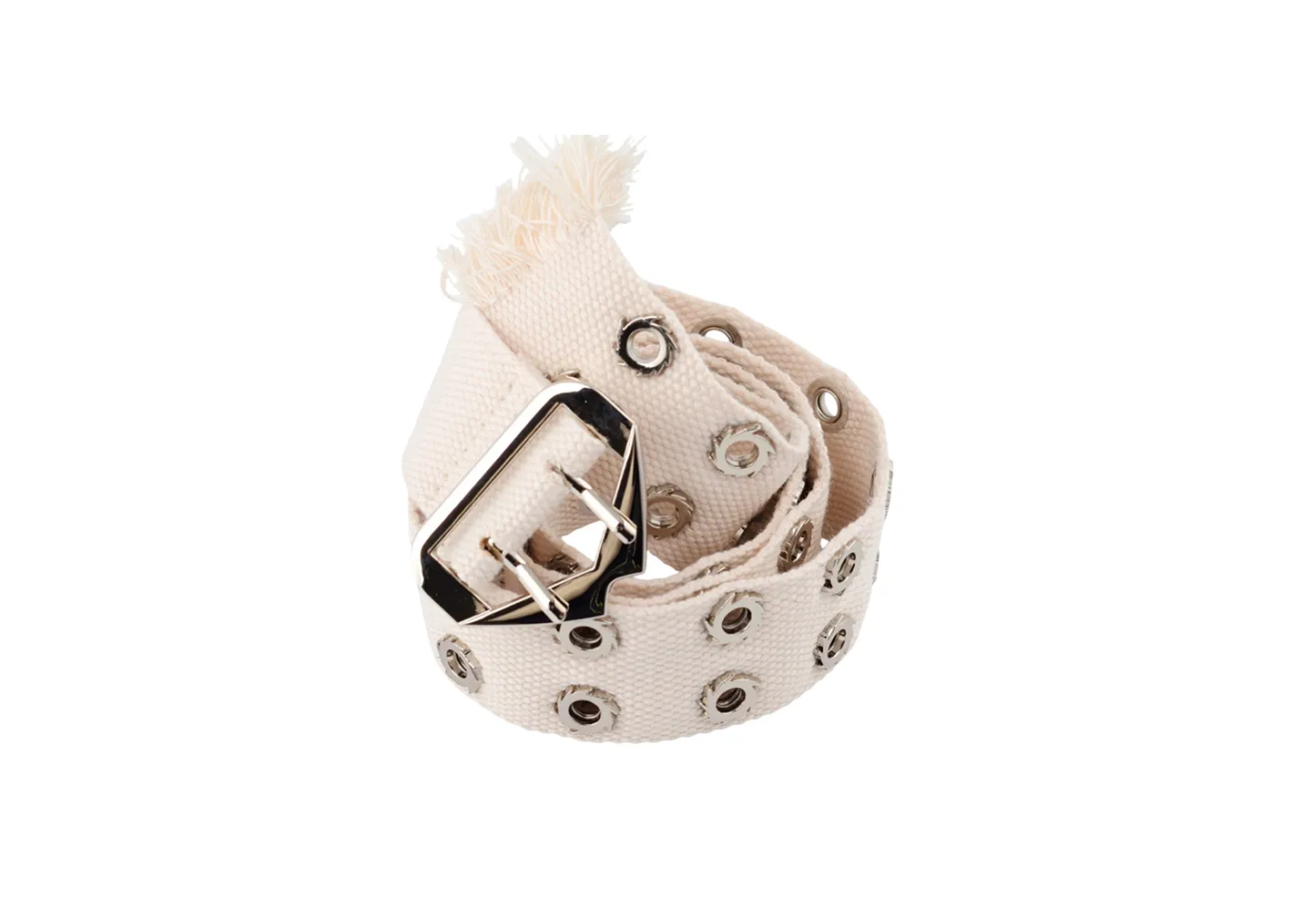 A canvas leather belt strap with custom buckle