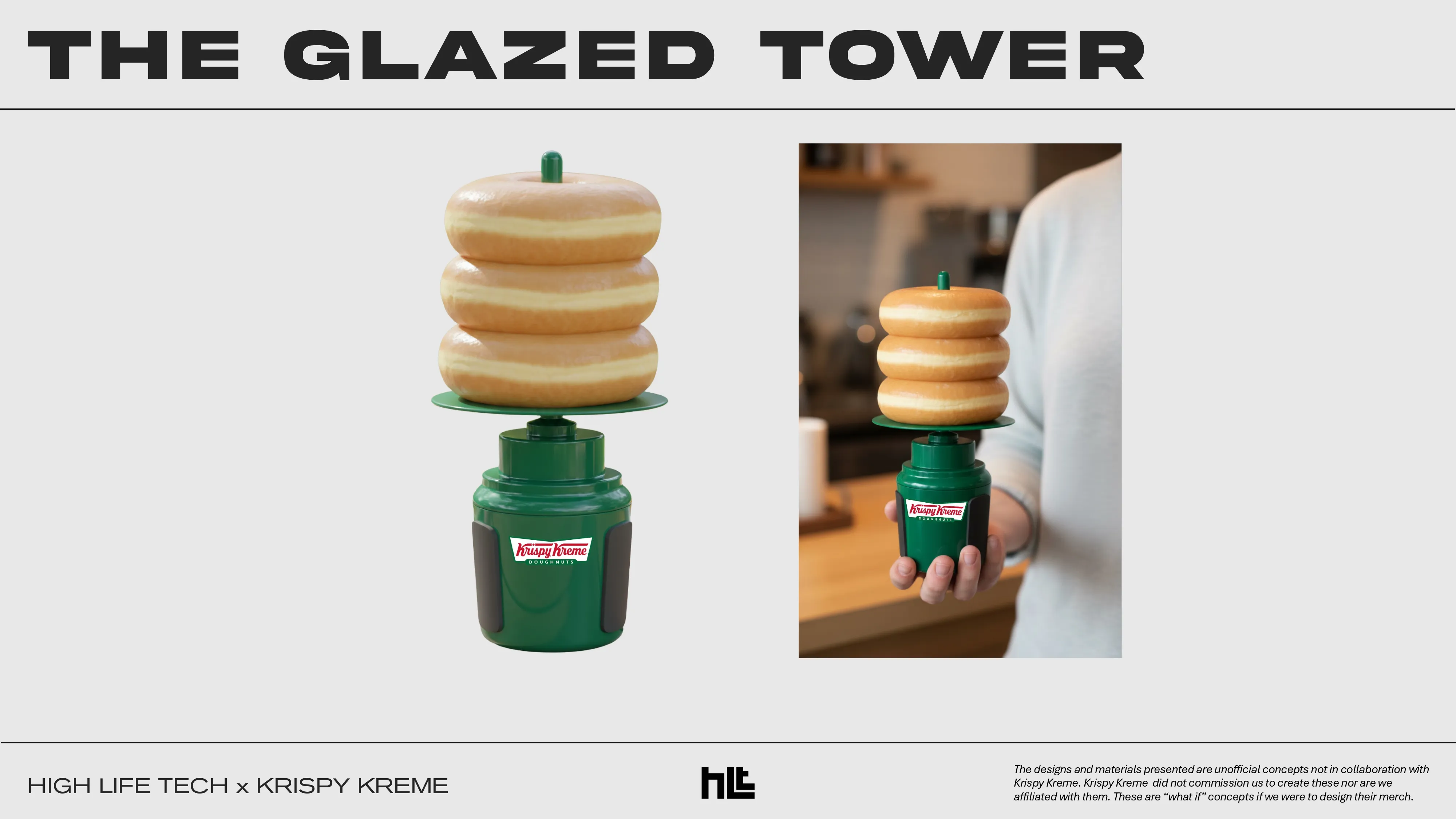 A glazed donut holder