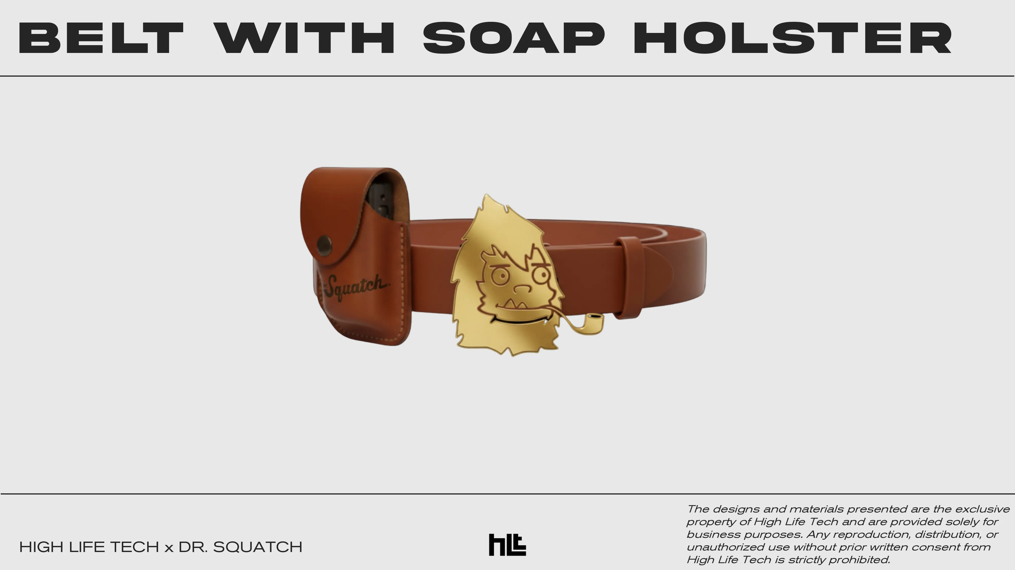 A custom belt with holster for soap