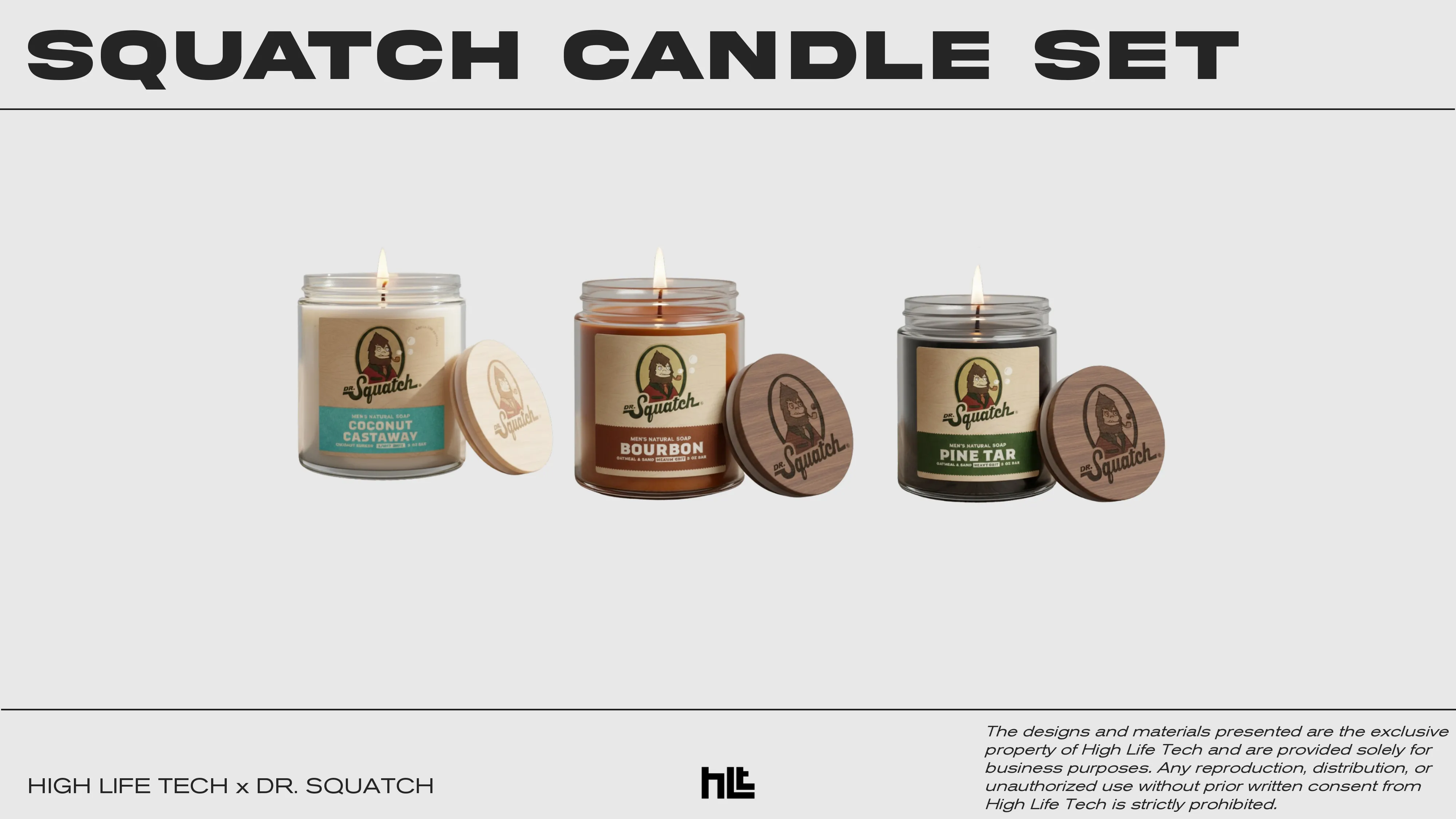 A scented candle set concept for Dr Squatch