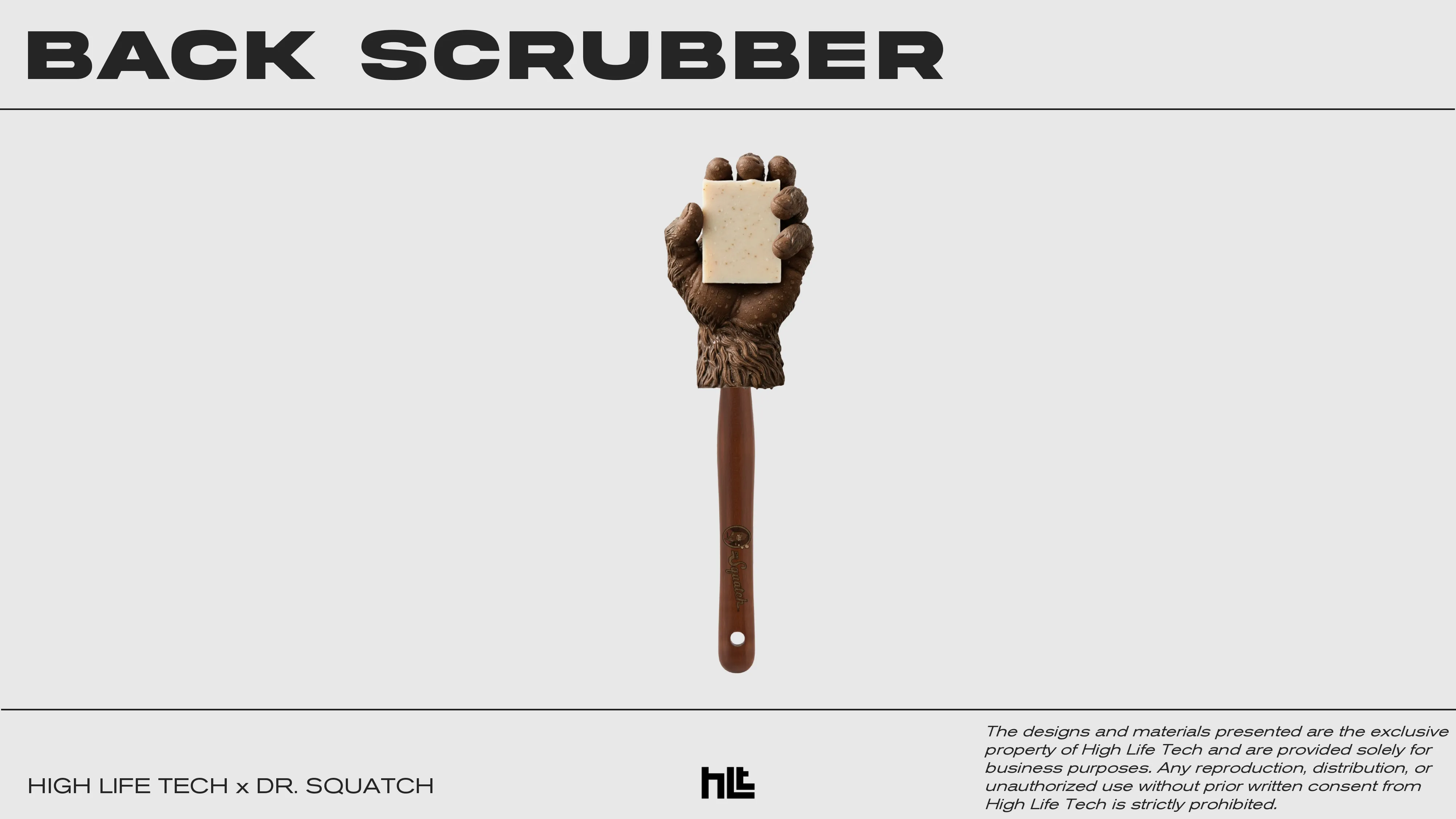 A Sasquatch handle back scrubber to hold soap bars