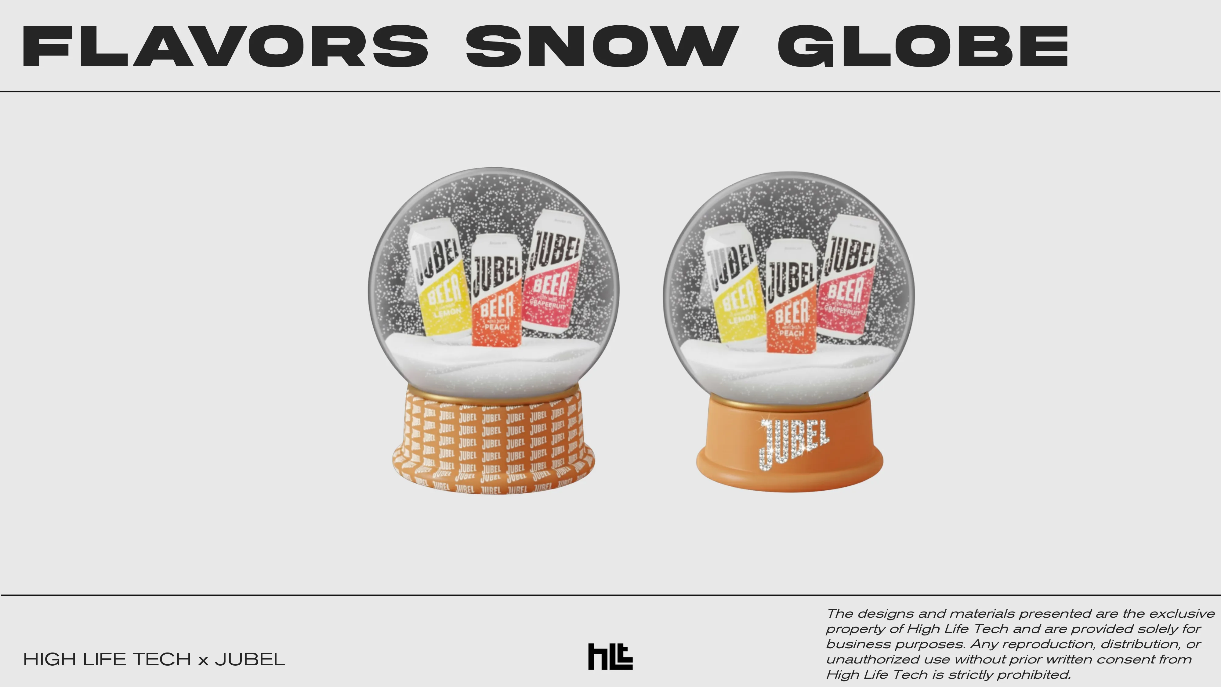 Flavors snow globe concept for Jubel