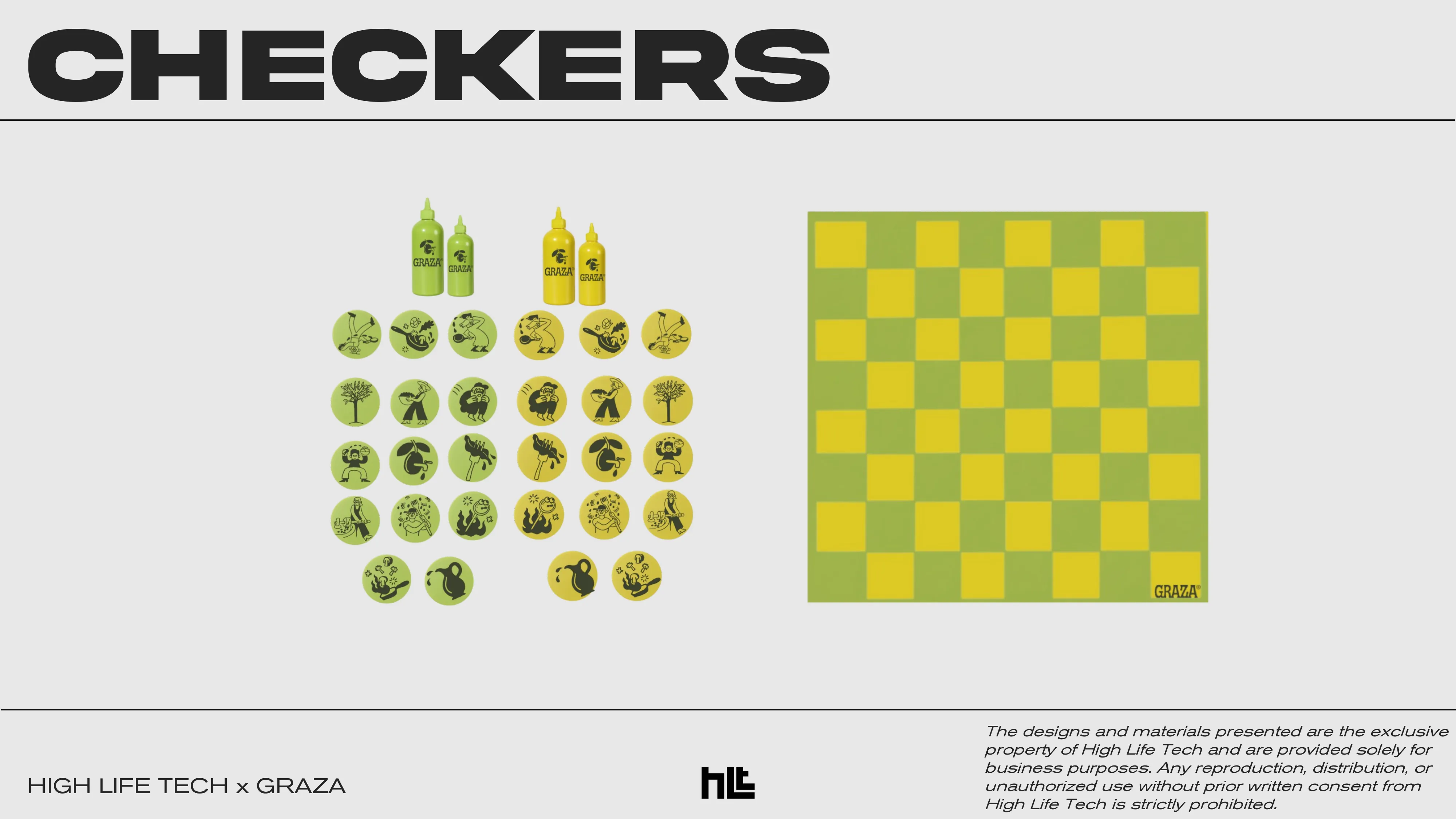 Checkers game concept for Graza