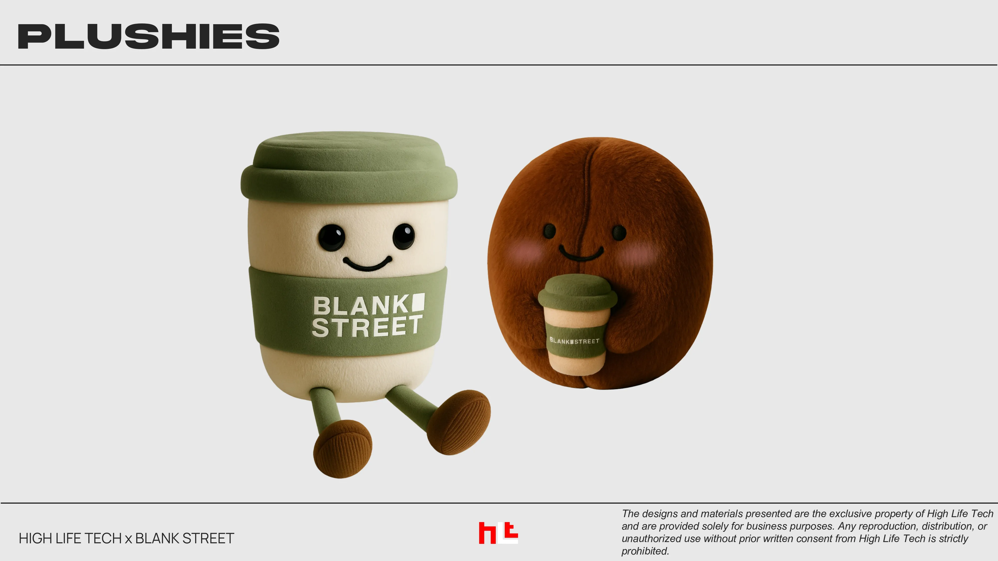 A custom coffee cup plushie and coffee bean