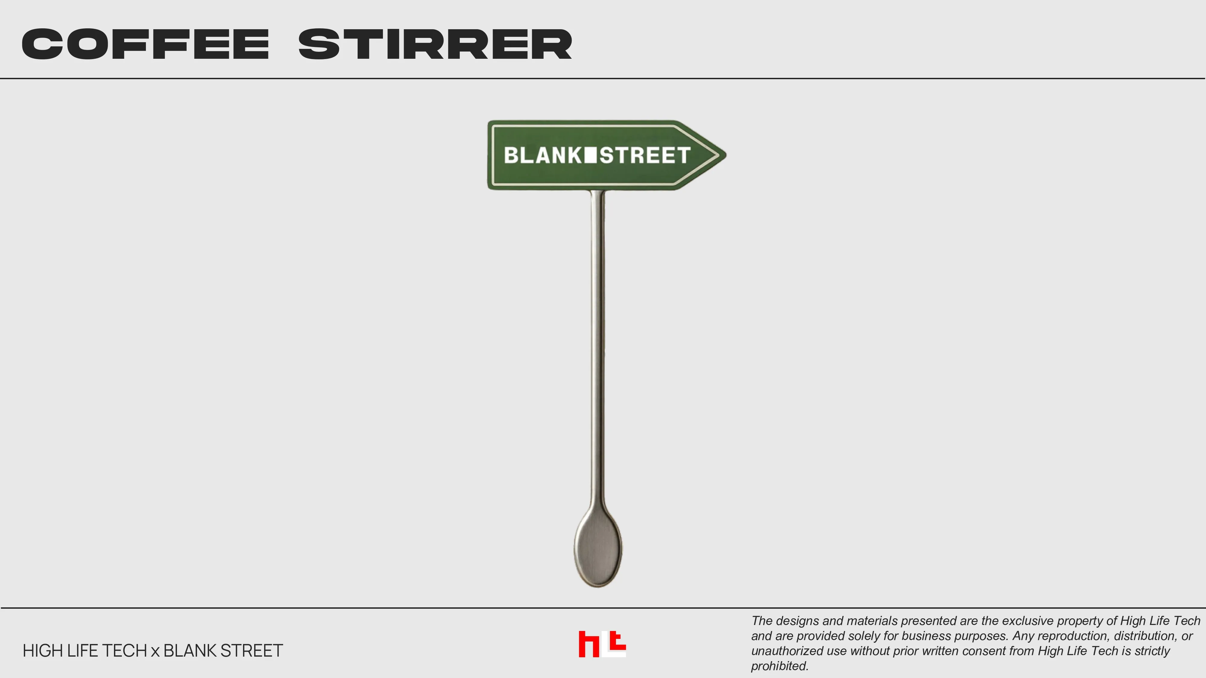 Custom coffee stirrer for Blank Street