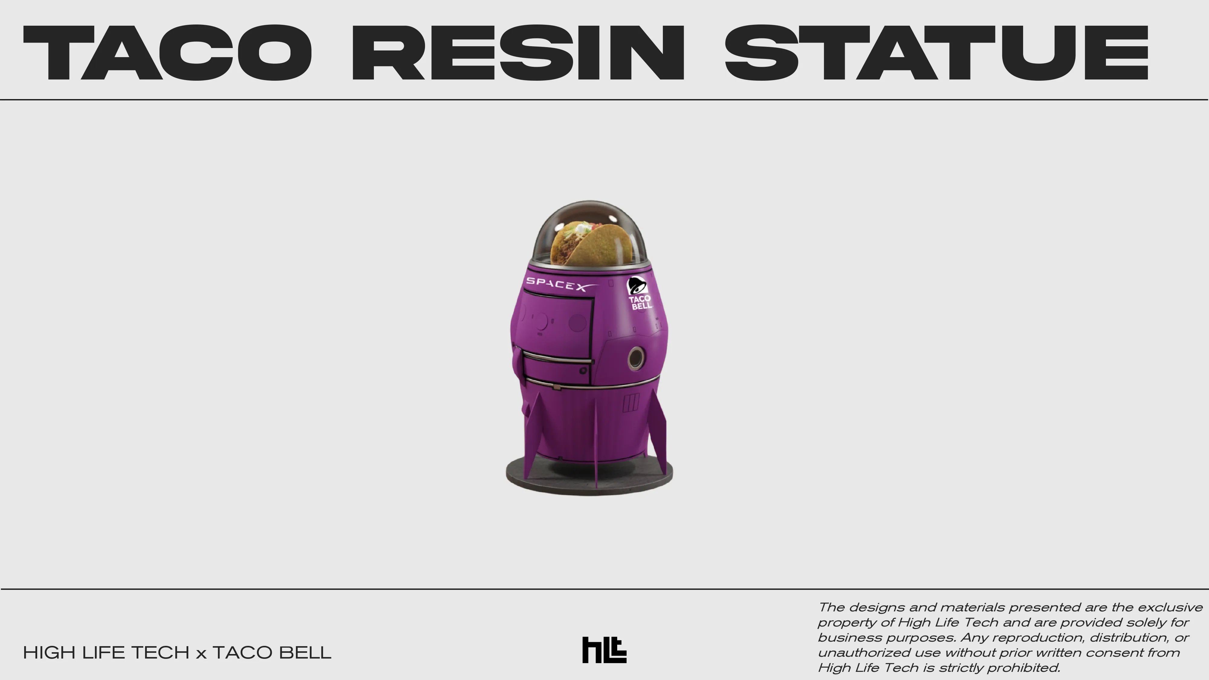A custom resin statue concept for Taco Bell x Space X