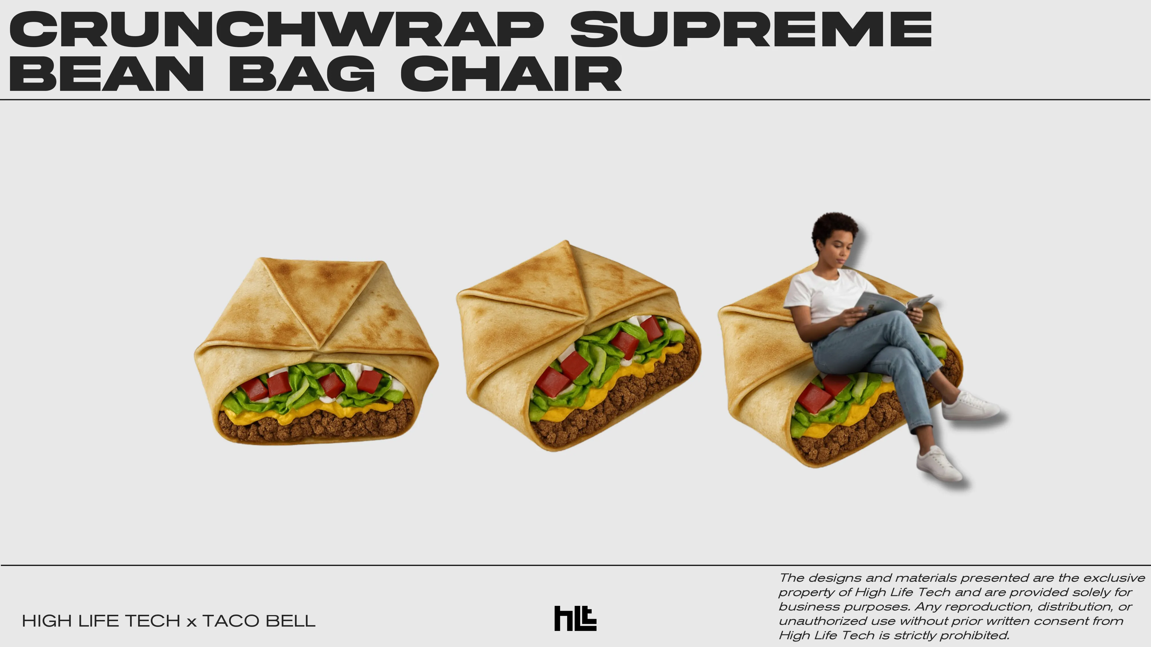 A Crunchwrap supreme bean bag chair 