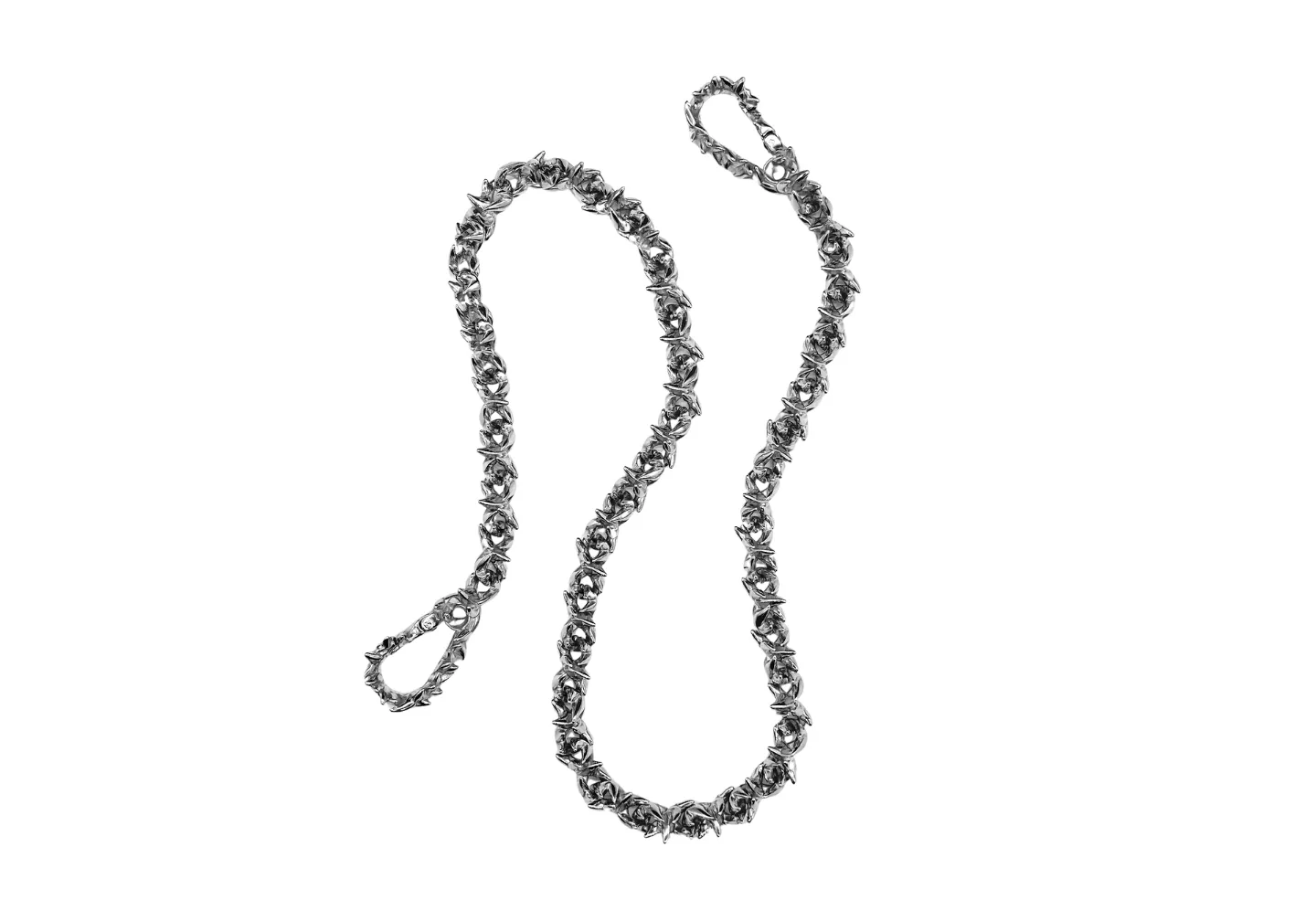 A spiked wallet chain with antique plating