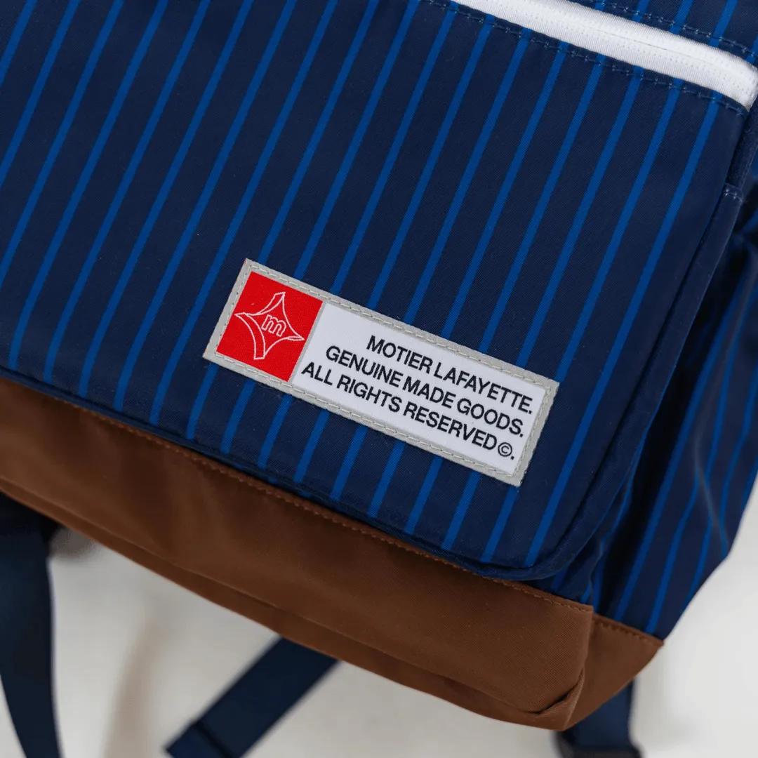 Premium woven tag branding for custom backpacks 