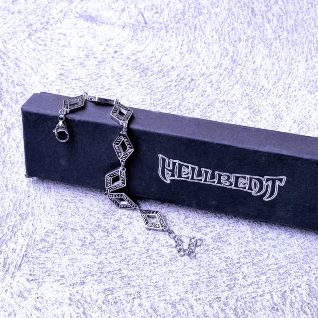 A repeated charm bracelet with custom logo box