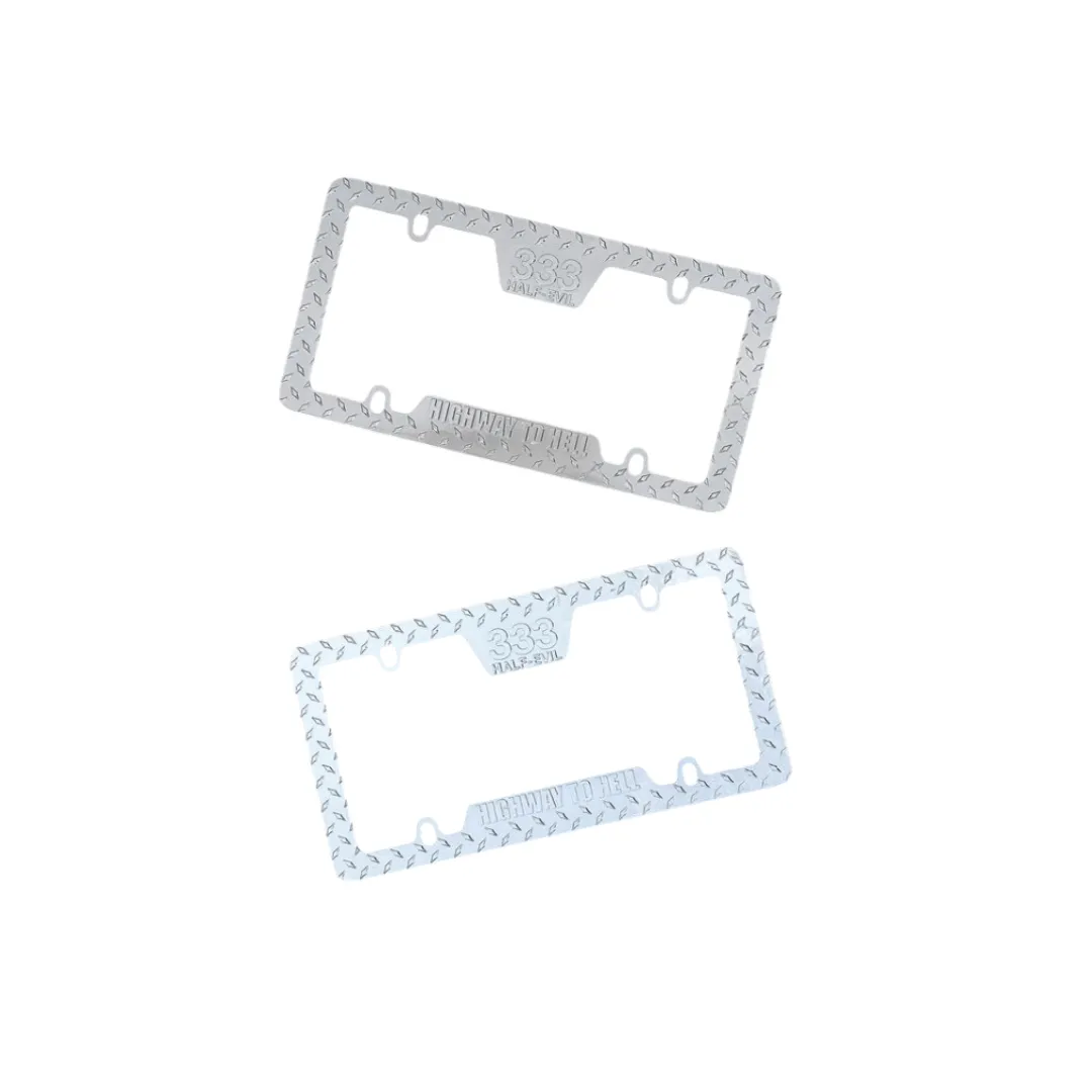 diamond cut metal license plate holder