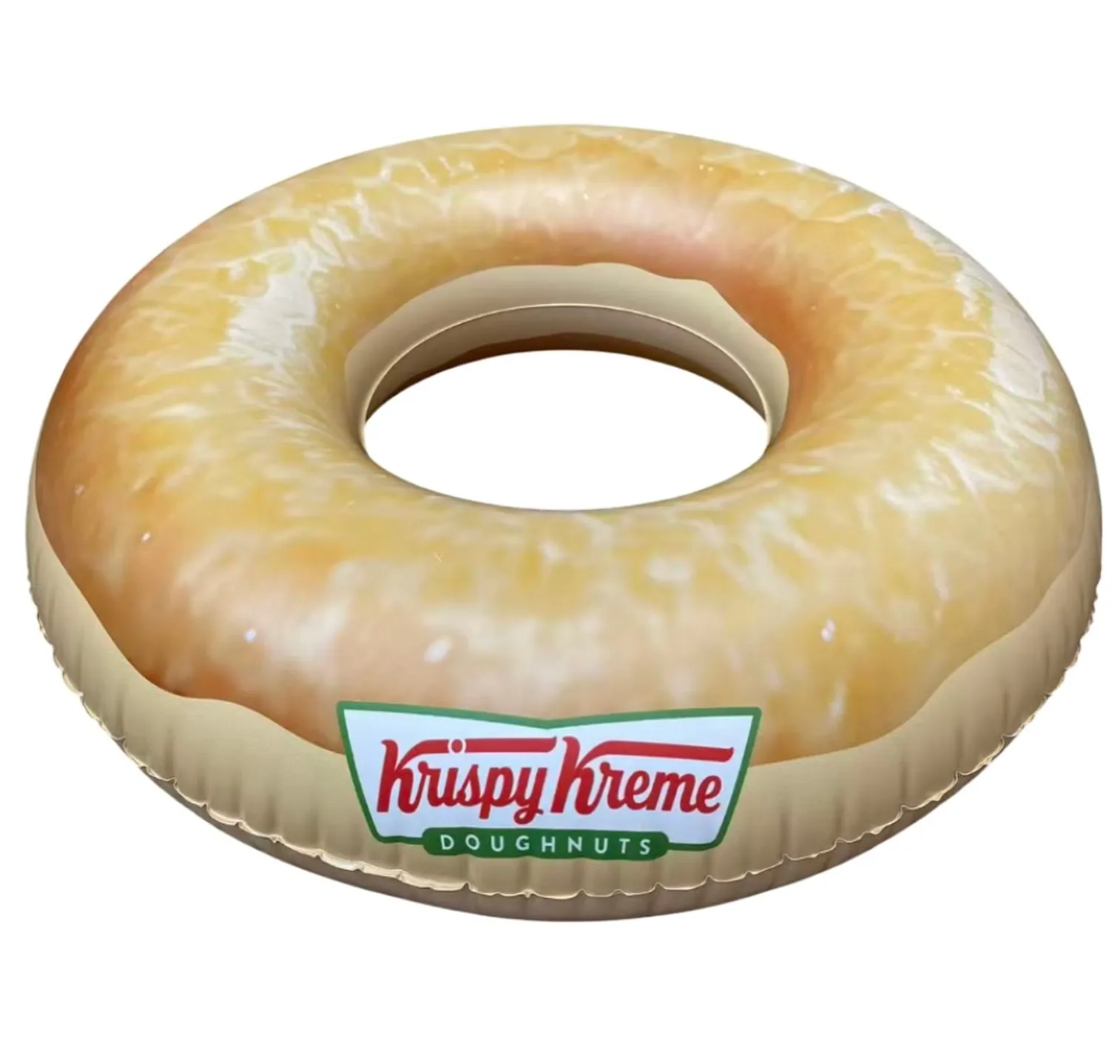 A Krispy Kreme glazed doughnut pool float