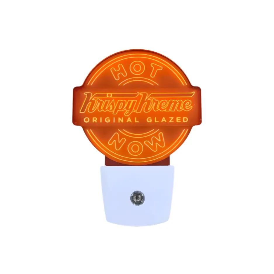An actual hot now night light for Krispy Kreme