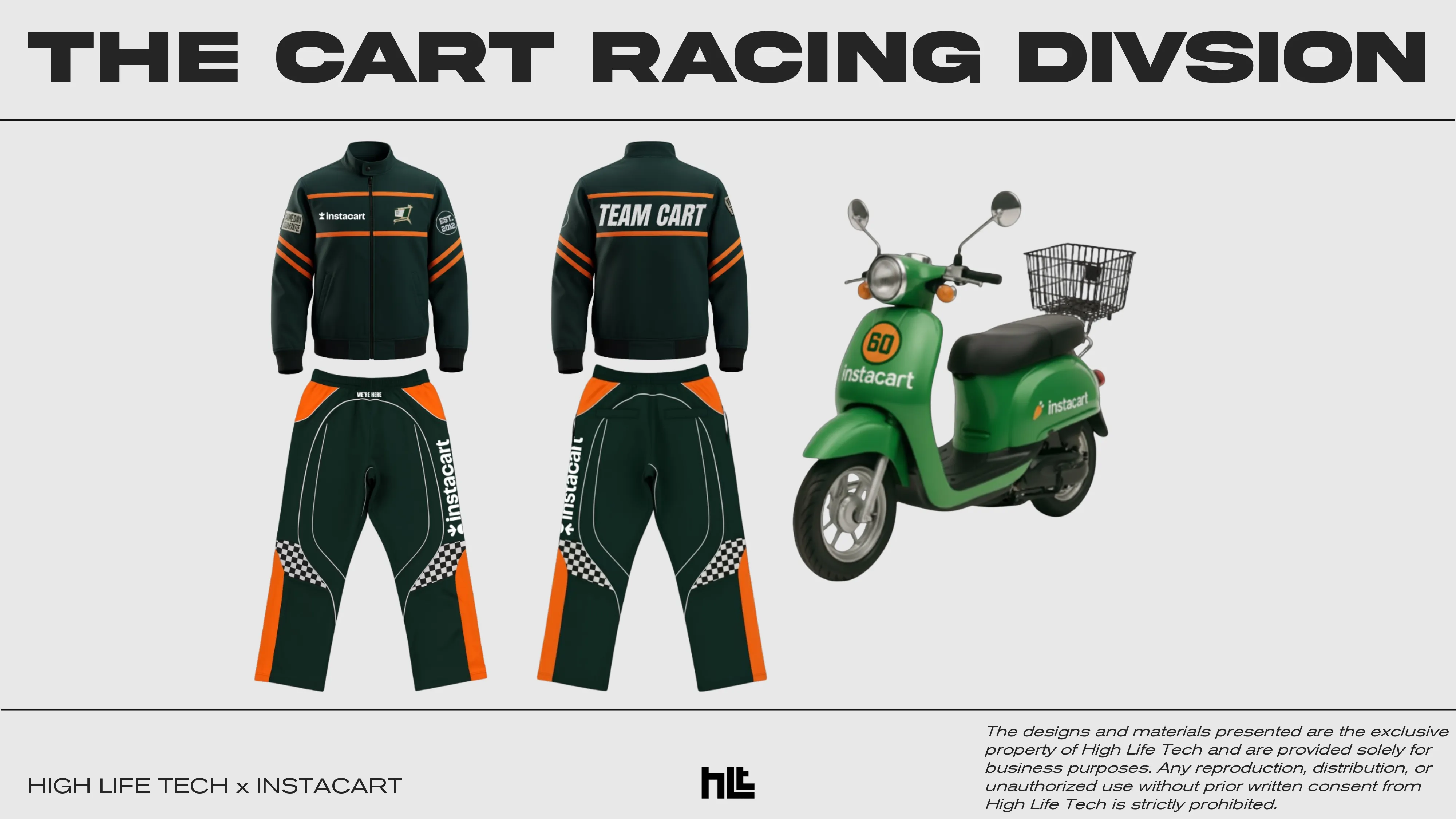 Cart Racing Division racing suit with custom moped