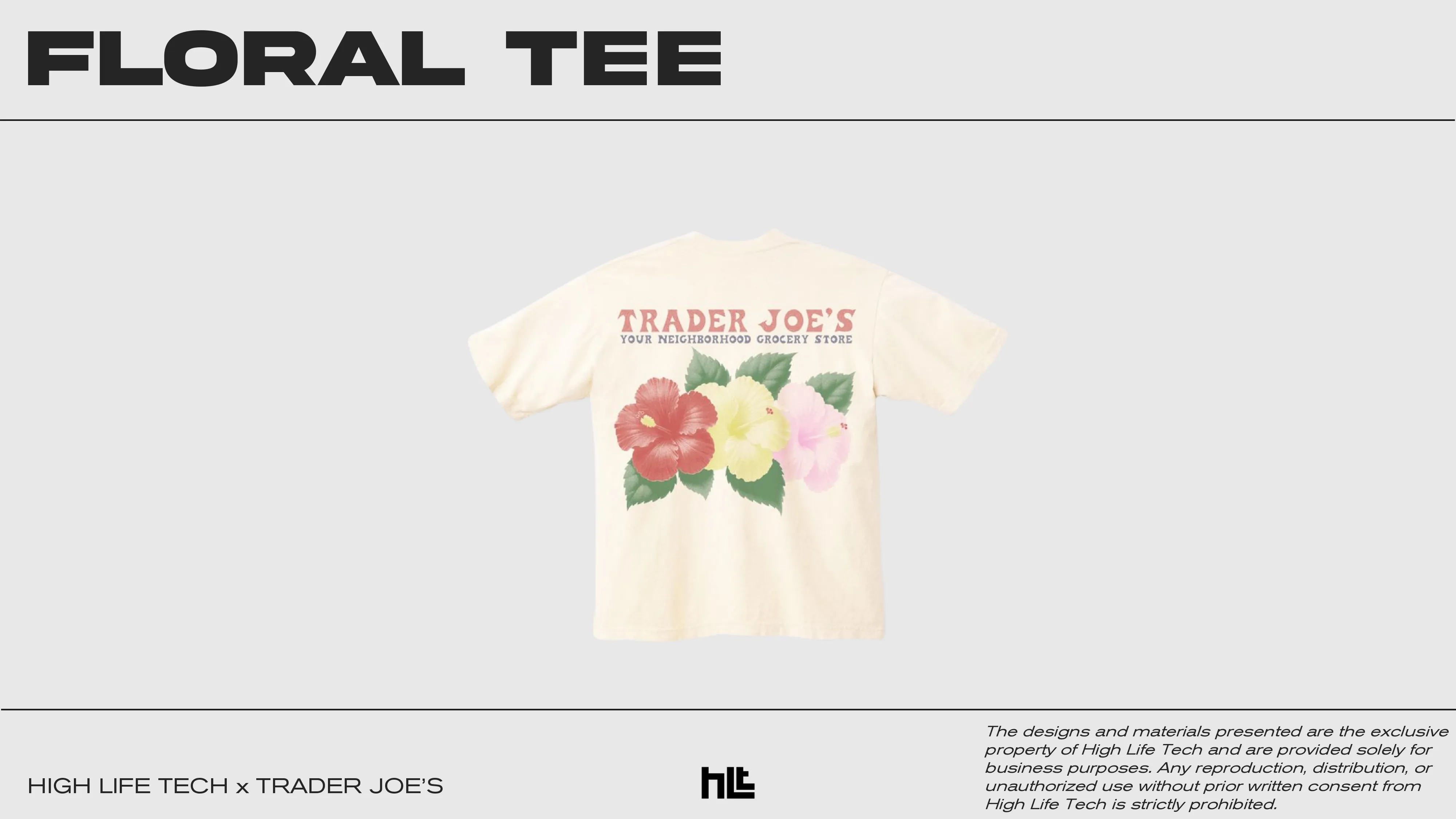 A floral graphic t shirt concept for Trader Joes