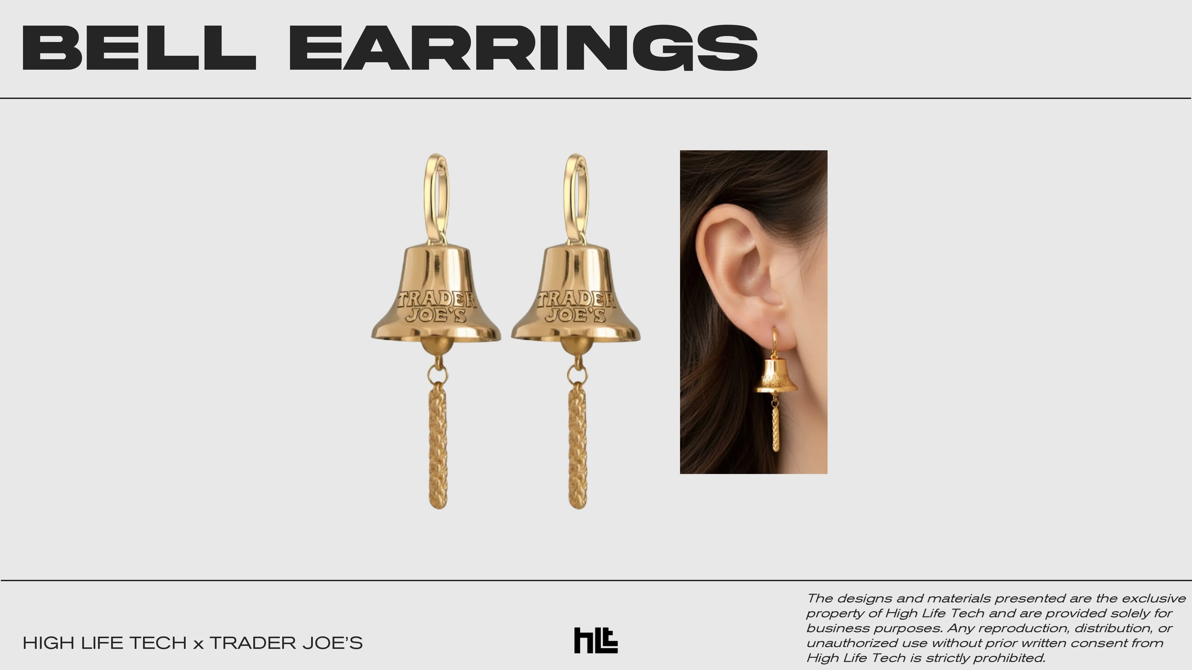 Trader Joes checkout bells turned into earrings