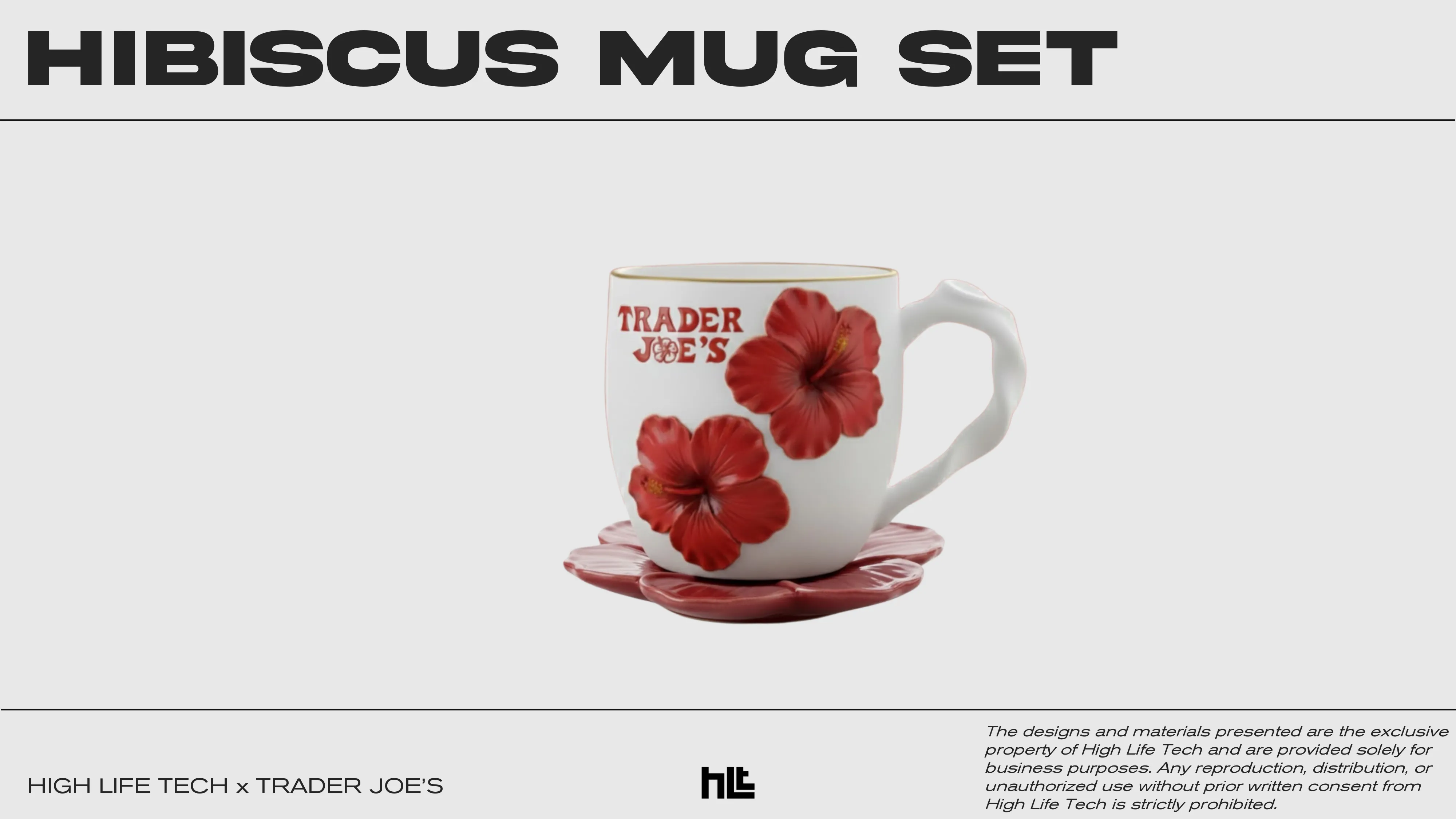 Trader Joes hibiscus mug set