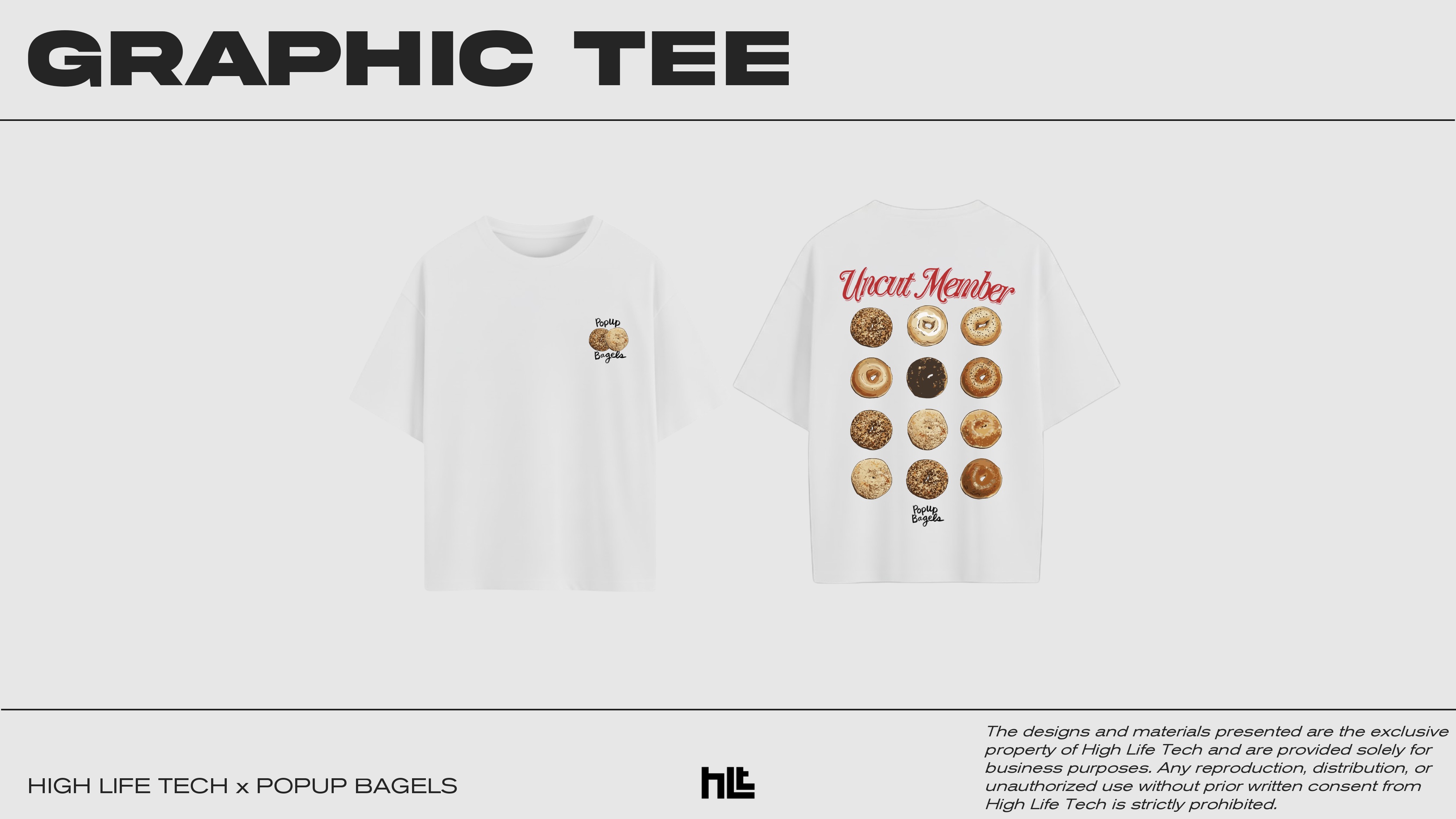 Uncut Member graphic t shirt concept for PopUp Bagels