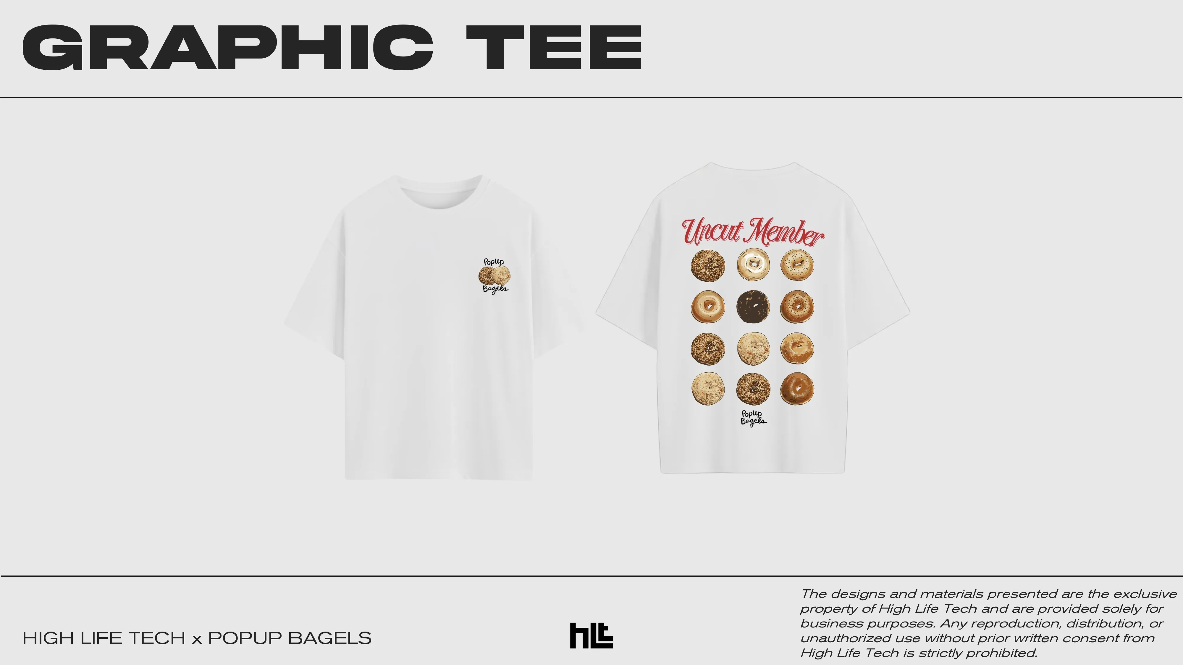 Uncut Member graphic t shirt concept for PopUp Bagels