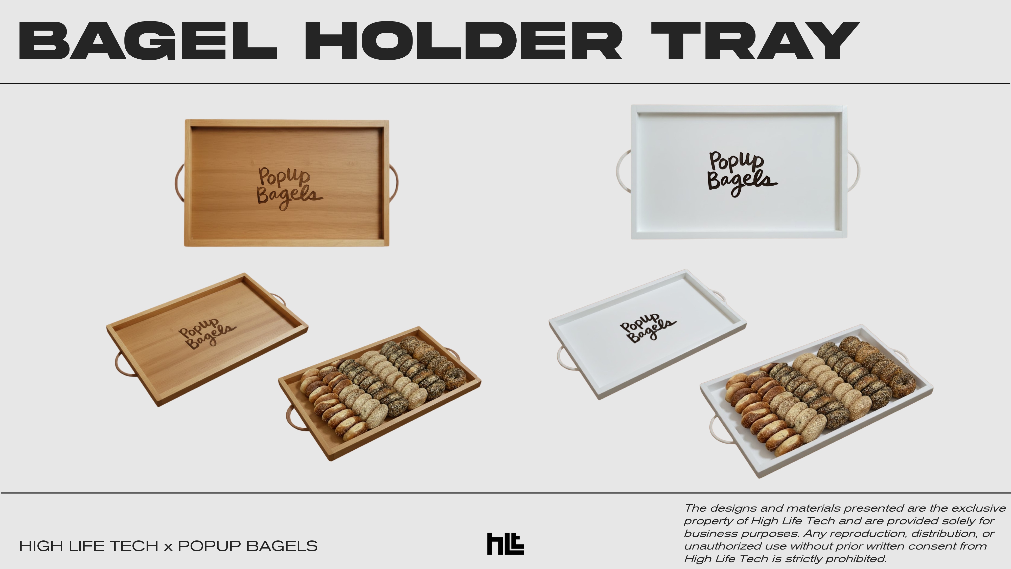 A custom bagel holder tray for any event