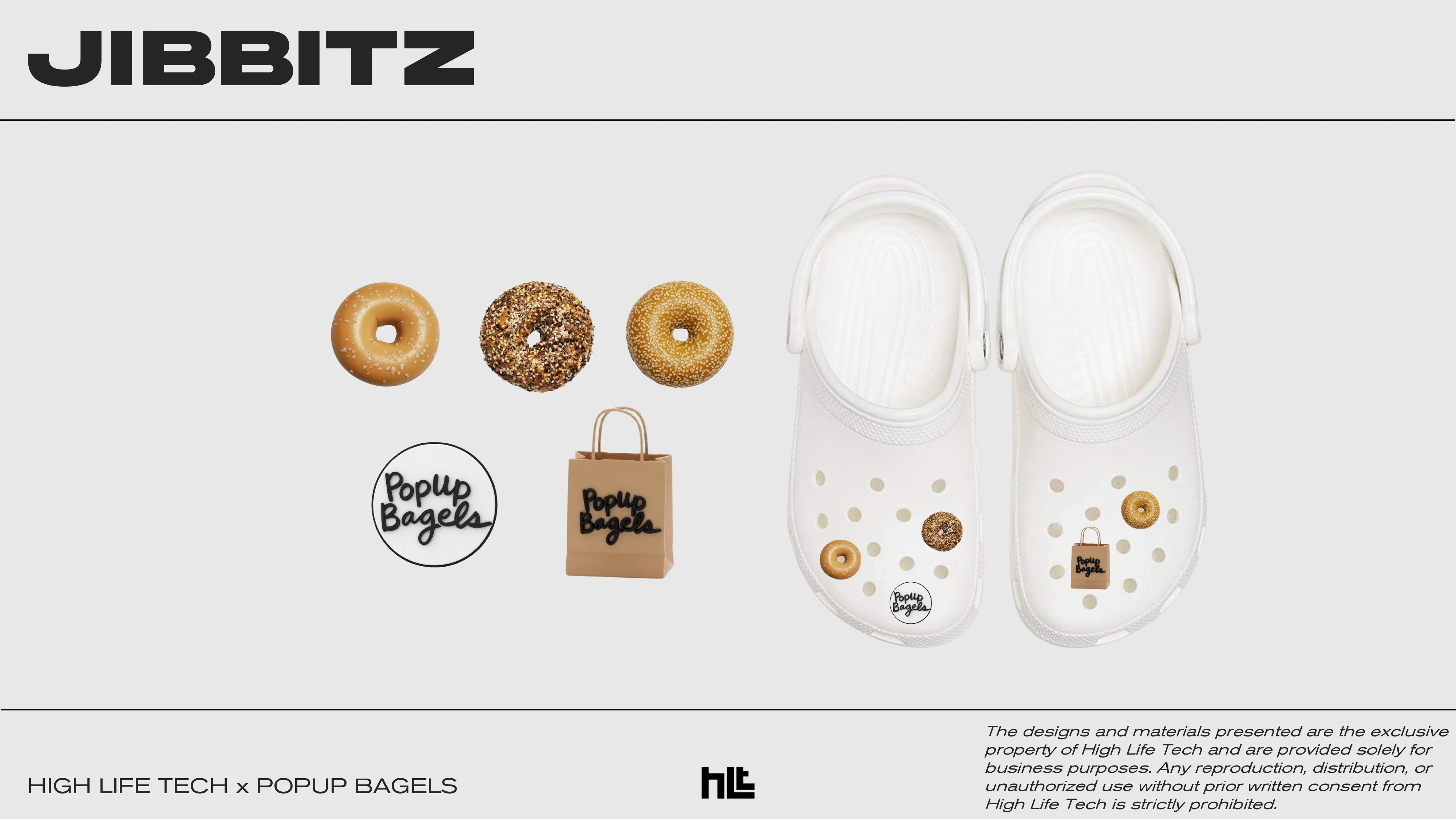 PopUp bagels jibbitz out of some of their logos and icons