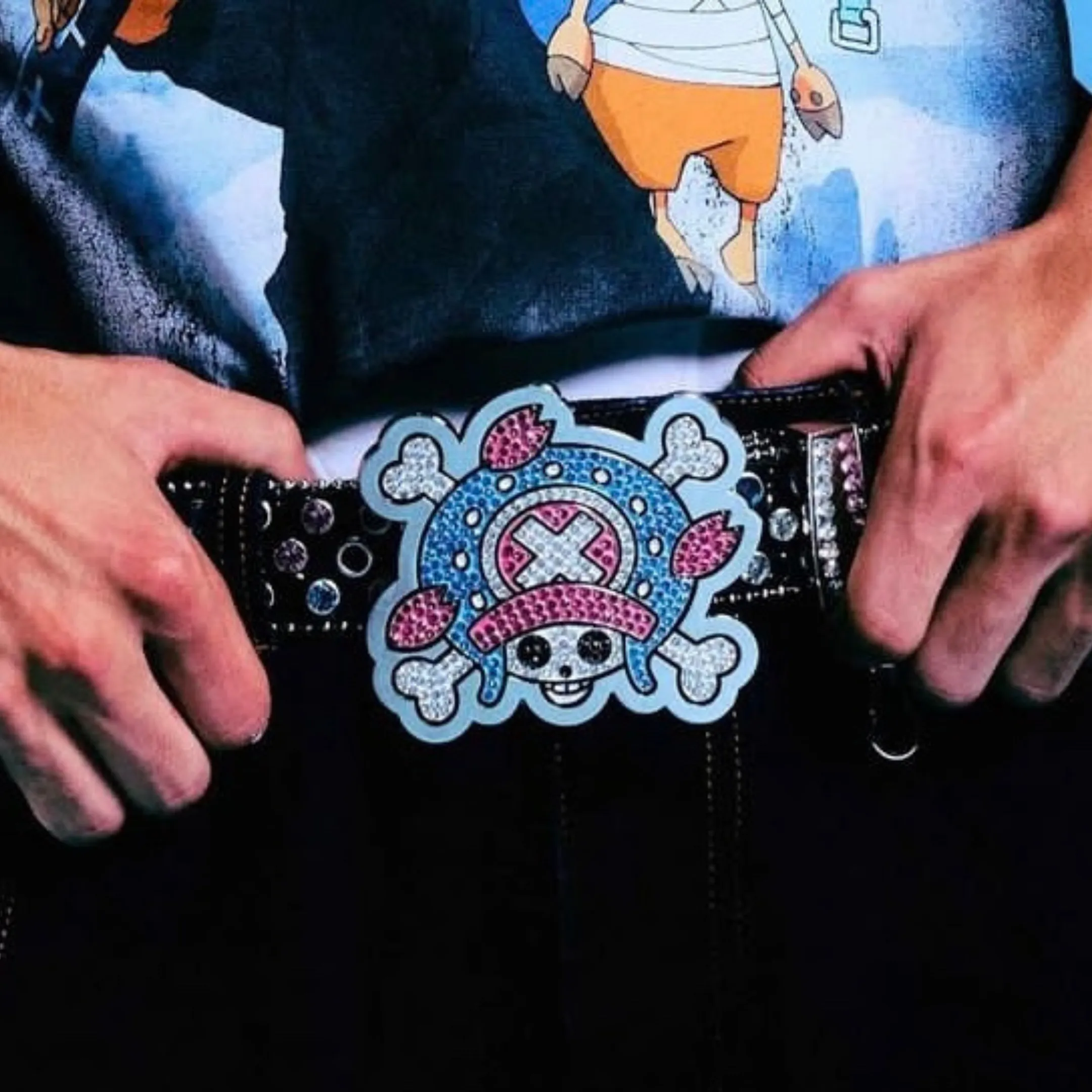 Hypland x One Piece iced out belt 